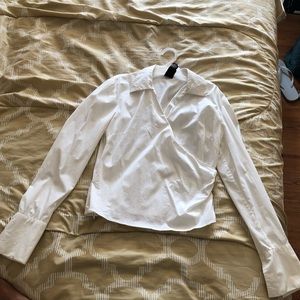 White wrap around shirt